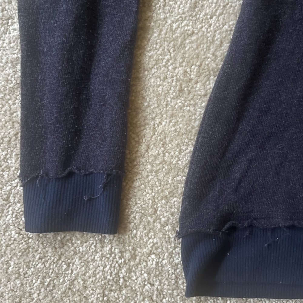 Free People Casual Sequin Shoulder Sweater | Navy Blue | XS - Picture 5 of 5